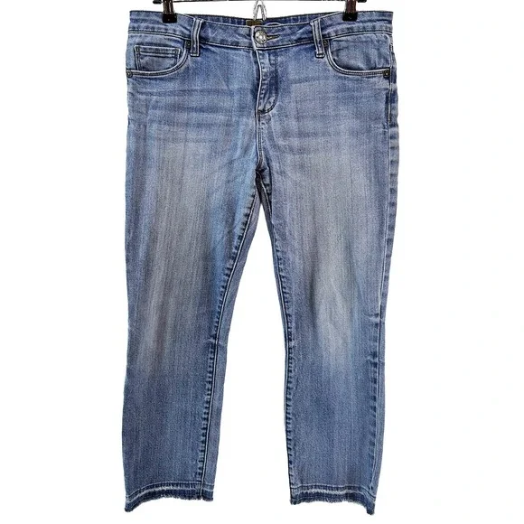 KUT FROM THE KLOTH Emma Straight Leg Ankle Mid-rise Jeans‎ • 8 • light wash blue - Picture 9 of 9